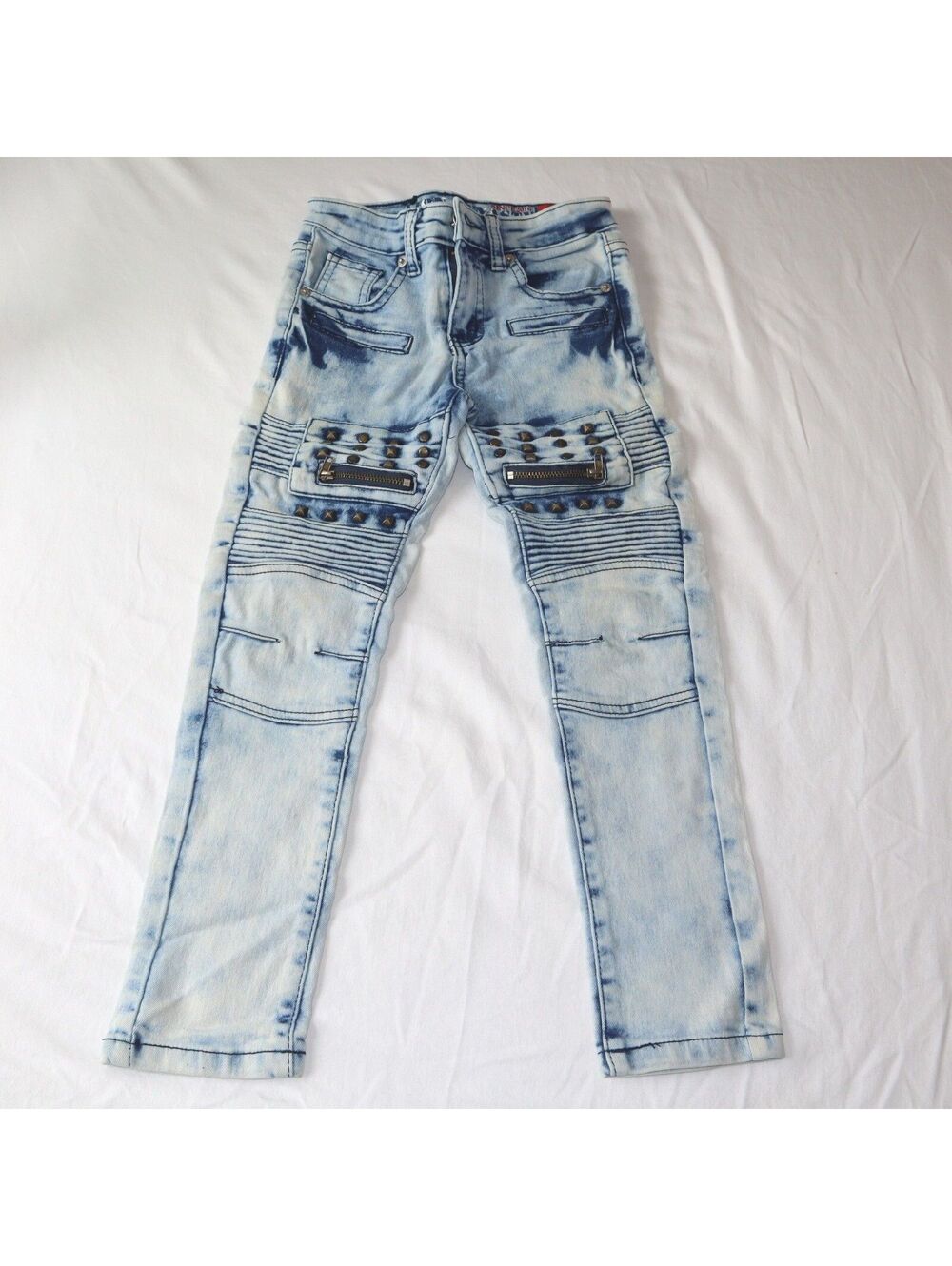 Low Nasty Boys Denim Biker Style Jeans Size 6 LightBlue